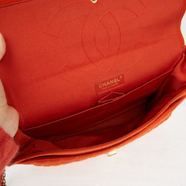 Sac Chanel jersey corail façon crocodile