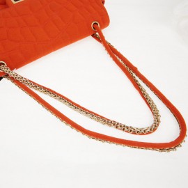 Sac Chanel jersey corail façon crocodile