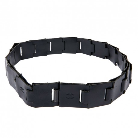 Ceinture CHANEL Vintage cuir noir