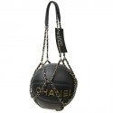 CHANEL Black BasketBall with its Chain in Leather and Metal