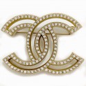 Broche strass CHANEL relief double CC