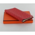 porte agenda HERMES en autruche rouge