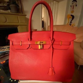 HERMES Birkin 40 Bag in Peony Togo Leather