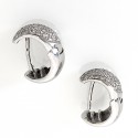 Stud Earrings in White Gold and Diamond Pave 