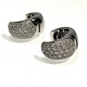 Stud Earrings in White Gold and Diamond Pave 