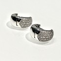 Stud Earrings in White Gold and Diamond Pave 