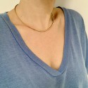 Collier plat en or blanc et or jaune