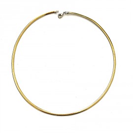 Flat Mesh Necklace in White and Yellow Gold