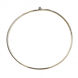 Flat Mesh Necklace in White and Yellow Gold