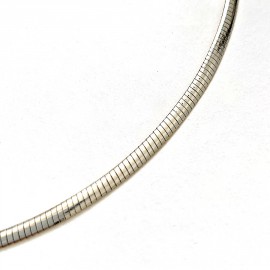 Flat Mesh Necklace in White and Yellow Gold