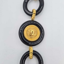 Ceinture CHANEL noir et doré 