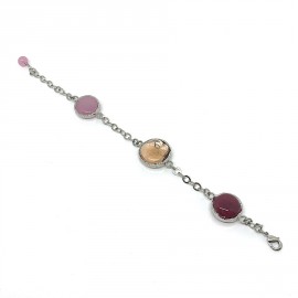 Bracelet MARGUERITE DE VALOIS pâte de verre mauve