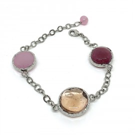 Bracelet MARGUERITE DE VALOIS pâte de verre mauve