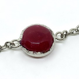 Bracelet MARGUERITE DE VALOIS pâte de verre mauve