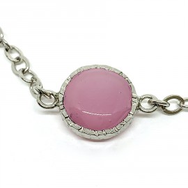 Bracelet MARGUERITE DE VALOIS pâte de verre mauve