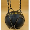 CHANEL Black BasketBall with its Chain in Leather and Metal