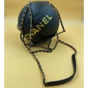 CHANEL Black BasketBall with its Chain in Leather and Metal