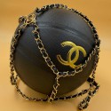 CHANEL Black BasketBall with its Chain in Leather and Metal