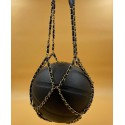 CHANEL Black BasketBall with its Chain in Leather and Metal