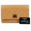 Pochette Vintage CHANEL cuir beige