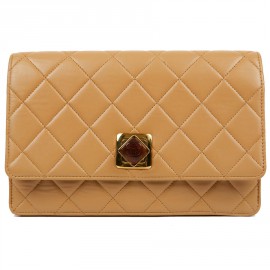  Pochette Vintage CHANEL cuir beige