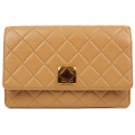  Pochette Vintage CHANEL cuir beige