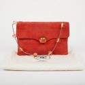 CHANEL Vintage Coral Suede Bag