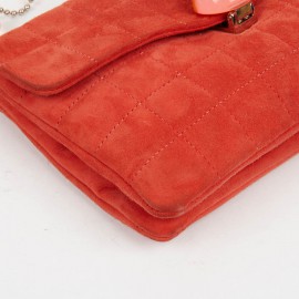 CHANEL Vintage Coral Suede Bag