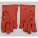 Gants HERMES en veau velours orange