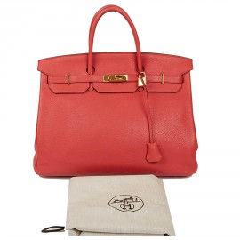 HERMES Birkin 40 Bag in Peony Togo Leather