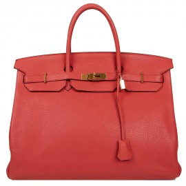 HERMES Birkin 40 Bag in Peony Togo Leather