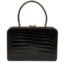 Black crocodile MORABITO vintage handbag