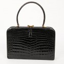 Black crocodile MORABITO vintage handbag