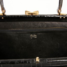 Black crocodile MORABITO vintage handbag