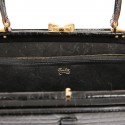 Sac MORABORITO crocodile porosus noir Vintage