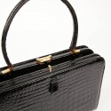 Sac MORABORITO crocodile porosus noir Vintage