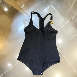 Maillot de bain Hermes noir fermoir chaîne d'ancre doré