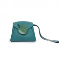 Sac HERMES Tutti frutti cuir bleu paon et vert menthe