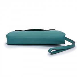 Sac HERMES Tutti frutti cuir bleu paon et vert menthe