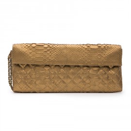 Pochette CHANEL en python or mat