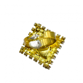 Bague SANS MARQUE strass jaune et transparent