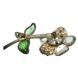 Broche fleur pâte de verre GRIPOIX