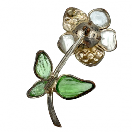 Broche fleur pâte de verre GRIPOIX