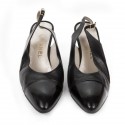 Sandales CHANEL T 9.5 (40.5) cuir d'agneau noir