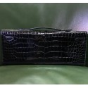 Kelly cut HERMES crocodile porosus noir