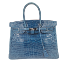 Birkin 35 HEMES crocodile Porosus bleu Mykonos