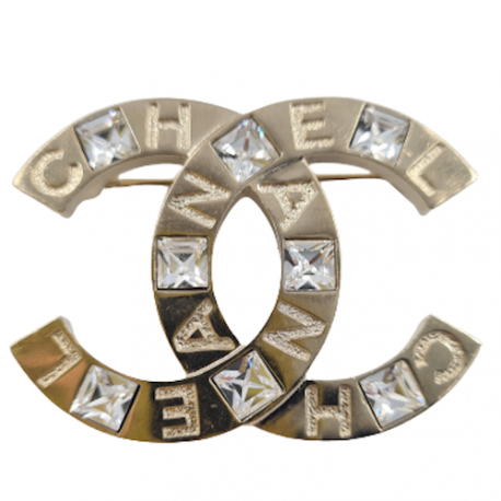 Broche CHANEL C H A N E L strass