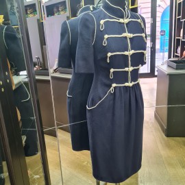 Robe CHANEL officier coton bleu