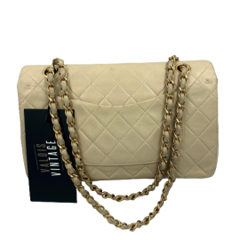 Timeless CHANEL cuir d'agneau beige