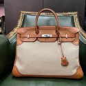 Birkin Ghillies 40 toile et cuir barenia gold